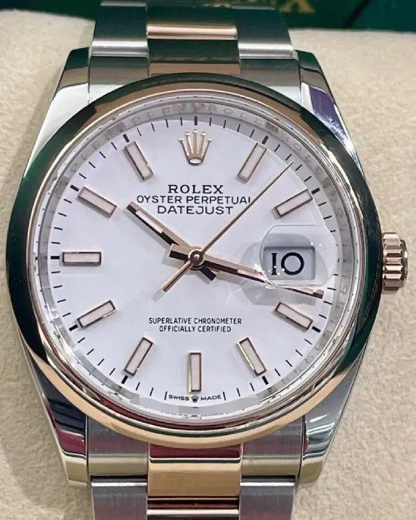 2024 Rolex Datejust 36MM White Dial Two-Tone Oyster Bracelet (126201)