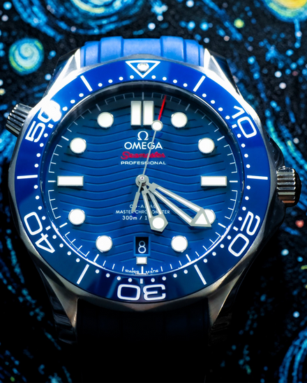 No Reserve - 2021 Omega Seamaster Diver 300M 42MM Blue Dial Rubber Strap (210.32.42.20.03.001)