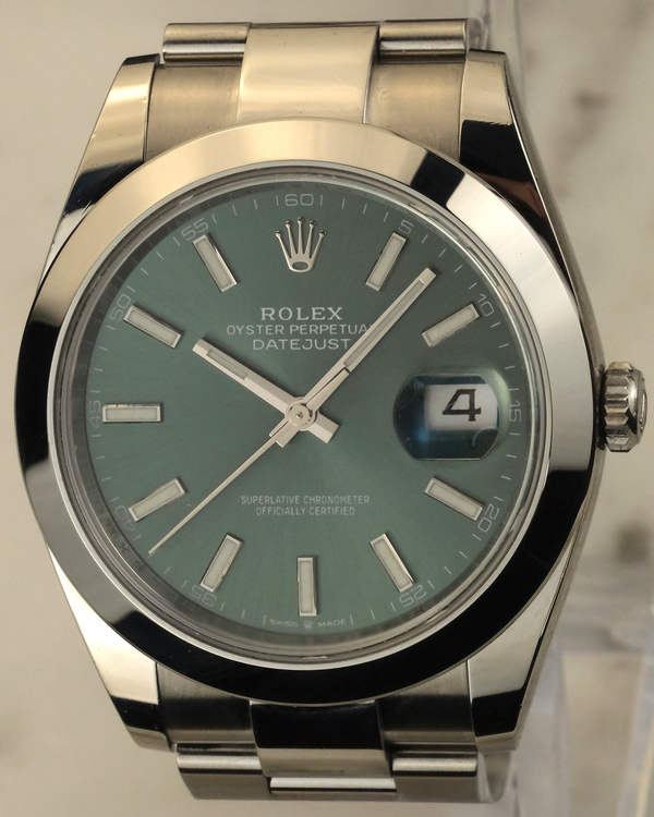 Rolex Datejust 41MM Mint Green Dial Oyster Bracelet (126300)