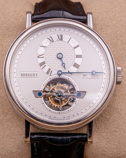 2011 Breguet Classique Tourbillon 39MM Silver Dial Leather Strap (5307PT/12/9V6)