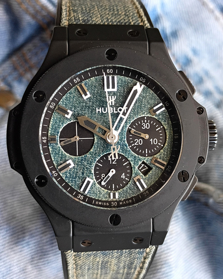 2014 Hublot Big Bang Jeans L.E. 44MM Blue Dial Textile Strap (301.CI.2770.NR.JEANS)