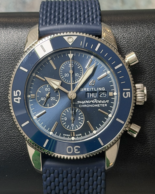 2025 Breitling Superocean Heritage Chronograph 44MM Blue Dial Rubber Strap (A13313)