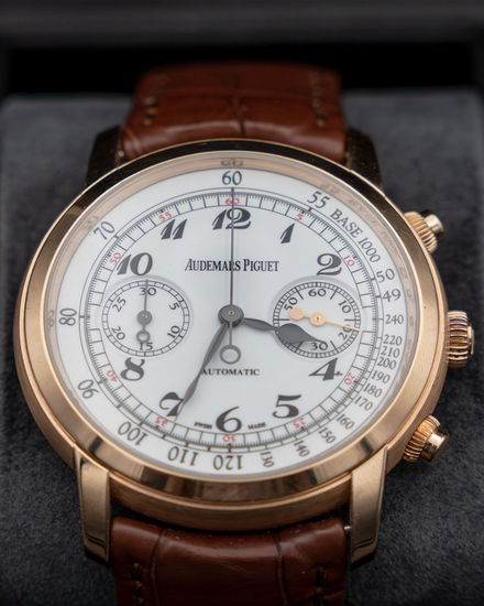Audemars Piguet Jules Audemars Chronograph 41MM White Dial Leather Strap (26100OR)