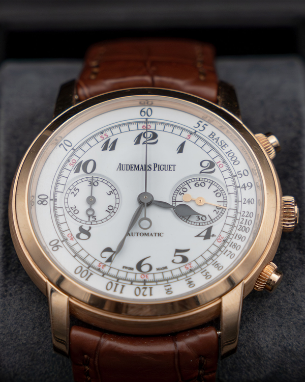 Audemars Piguet Jules Audemars Chronograph 41MM White Dial Leather Strap (26100OR)