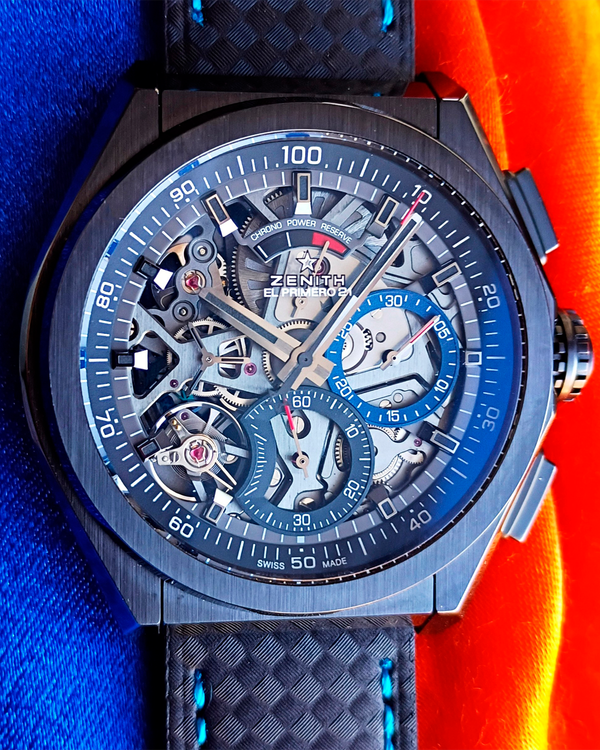 2021 Zenith Defy El Primero 21 44MM Skeleton Dial Aftermarket Leather Strap (49.9000.9004/78.R582)