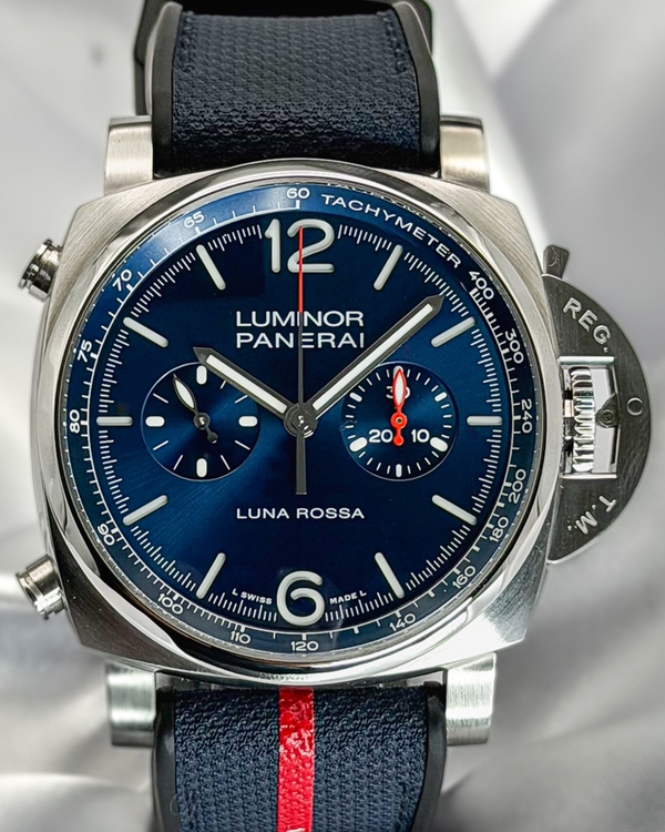 2021 Panerai Luminor Chrono Luna Rossa 44MM Blue Dial Rubber Strap (PAM01303)
