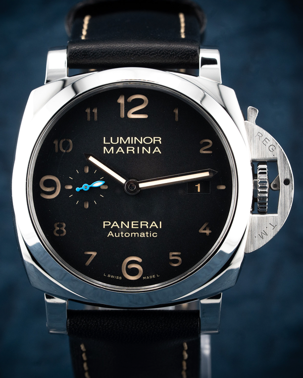 2017 Panerai Luminor Marina 1950 3 Days 44MM Black Dial Leather Strap (PAM01359)