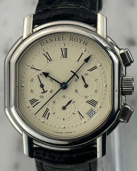 Daniel Roth Masters Chronograph 41MM Silver Dial Leather Strap (S247)