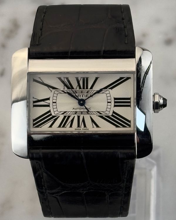 Cartier Tank Divan 38MM Silver Dial Leather Strap (W6300755)