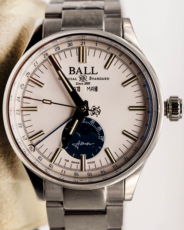 Ball Engineer II Moon Calendar L.E. 40MM White Dial Steel Bracelet (NM3016C-S1J-WH)