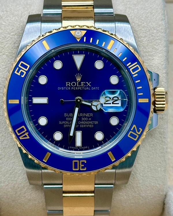 2014 Rolex Submariner Date "Bluesy" 40MM Blue Dial Two-Tone Oyster Bracelet (116613LB)