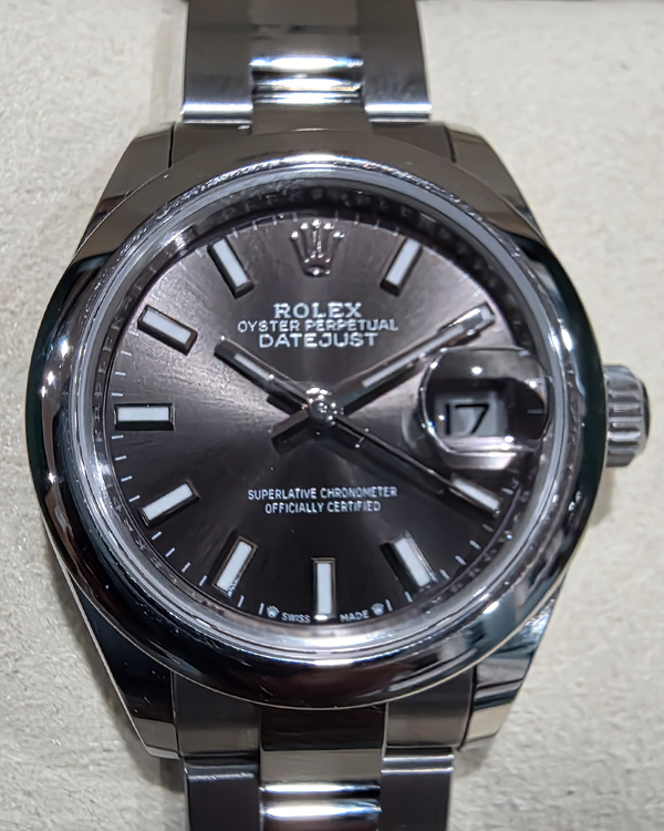 2025 Rolex Lady-Datejust 28MM Dark Grey Dial Oyster Bracelet (279160)
