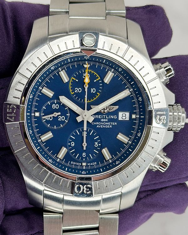 No Reserve - 2024 Breitling Avenger Chronograph 45MM Blue Dial Steel Bracelet (A13317101C1X2)