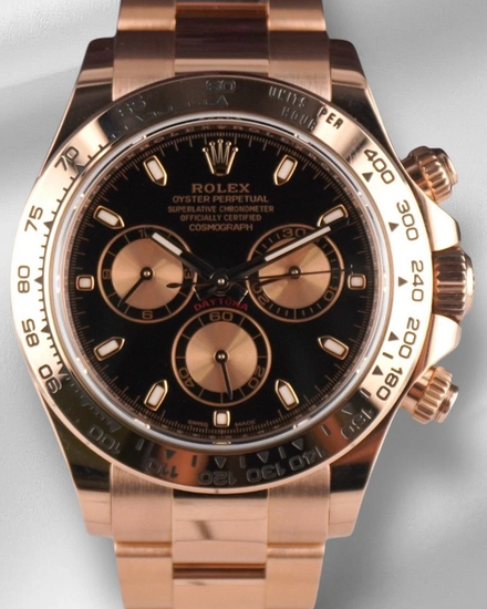 Rolex Cosmograph Daytona 40MM Black Dial Rose Gold Oyster Bracelet (116505)