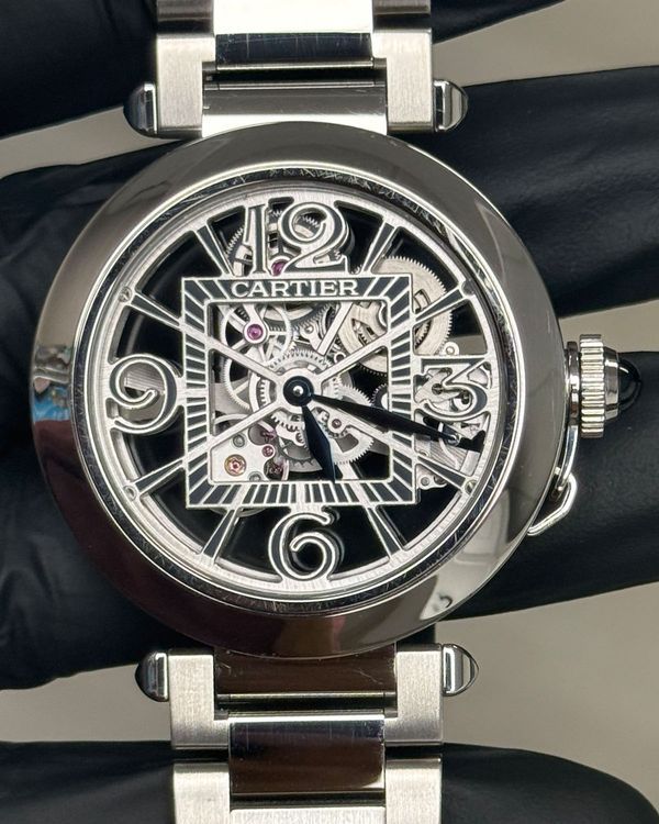 2022 Cartier Pasha De Cartier 41MM Skeleton Dial Steel Bracelet (WHPA0007)
