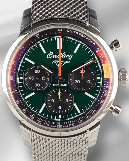 2025 Breitling Top Time B01 "Ford Mustang" 41MM Green Dial Steel Bracelet (AB01762A1L1A1)