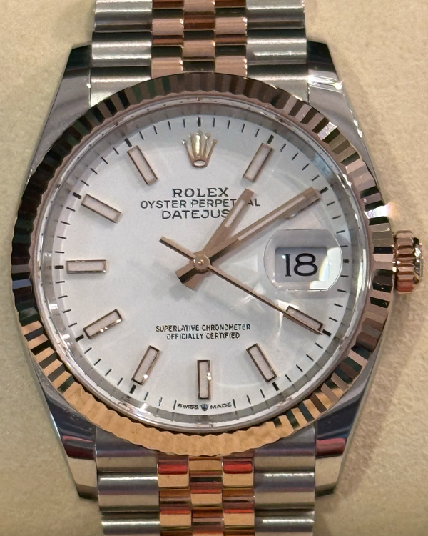 2025 Rolex Datejust 36MM White Dial Two-Tone Jubilee Bracelet (126231)