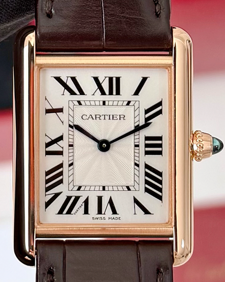 2020 Cartier Tank Louis Cartier 33.7MM Silver Dial Leather Strap (WGTA0011)