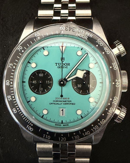 2025 Tudor Black Bay Chronograph "Flamingo" 41MM Turquoise Dial Steel Bracelet (M79360N-0024)