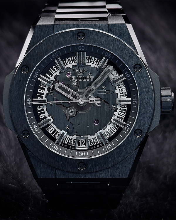2023 Hublot Big Bang Integrated Time Only "All Black" L. E. 40MM Skeleton Dial Ceramic Bracelet (456.CX.0140.CX)