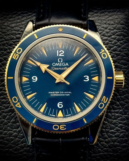 2018 Omega Seamaster 300 41MM Blue Dial Leather Strap (233.62.41.21.03.001)