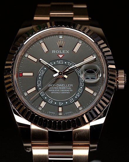 2022 Rolex Sky-Dweller 42MM Rhodium Dial Rose Gold Oyster Bracelet (326935)