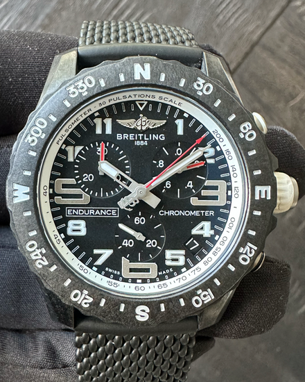2022 Breitling Endurance Pro 44MM Quartz Black Dial Rubber Strap (X82310)
