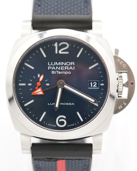 2023 Panerai Luminor Quaranta BiTempo Luna Rossa 40MM Blue Dial Rubber Strap (PAM01404)