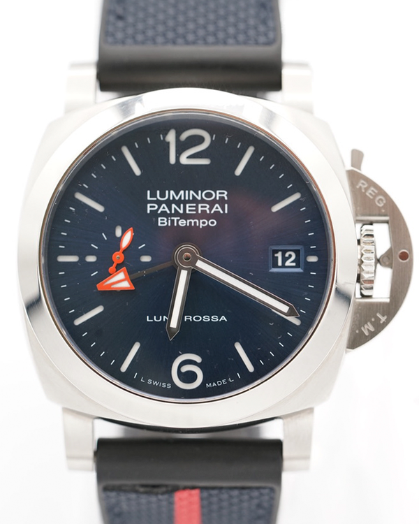 2023 Panerai Luminor Quaranta BiTempo Luna Rossa 40MM Blue Dial Rubber Strap (PAM01404)