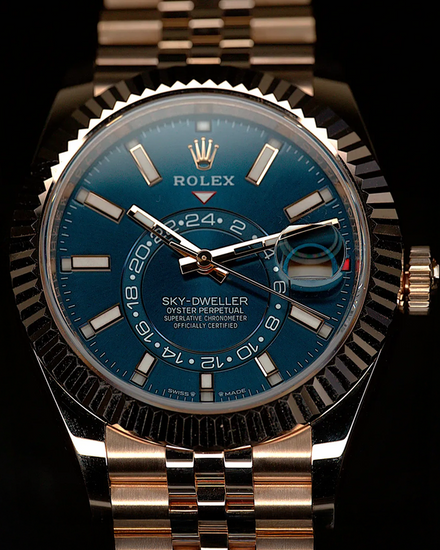 2024 Rolex Sky-Dweller 42MM Blue Dial Rose Gold Jubilee Bracelet (336935)