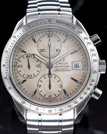 No Reserve - 2008 Omega Speedmaster Date 40MM Silver Dial Steel Bracelet (3211.30.00)