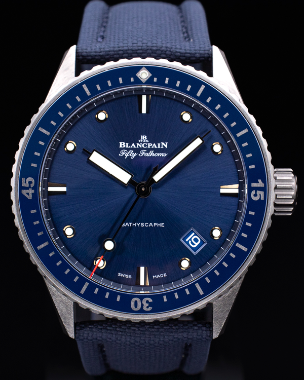 2020 Blancpain Fifty Fathoms Bathyscape 43.6MM Blue Dial Textile Strap (5000-0240-052A)