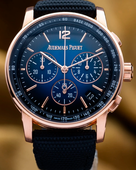 2022 Audemars Piguet Code 11.59 41MM Blue Dial Textile Strap (26393OR.OO.A002KB.03)
