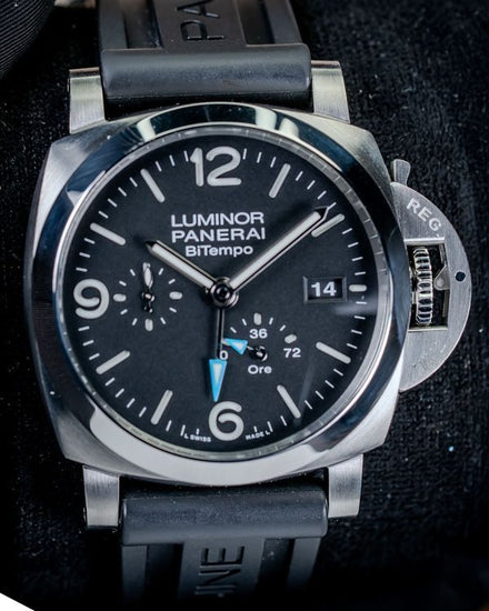 2023 Panerai Luminor Bitempo 44MM Black Dial Rubber Strap (PAM01360)