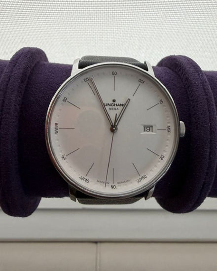 No Reserve - Junghans FORM Mega Radio-Controlled 39MM Quartz White Dial Leather Strap (058/4930.00)