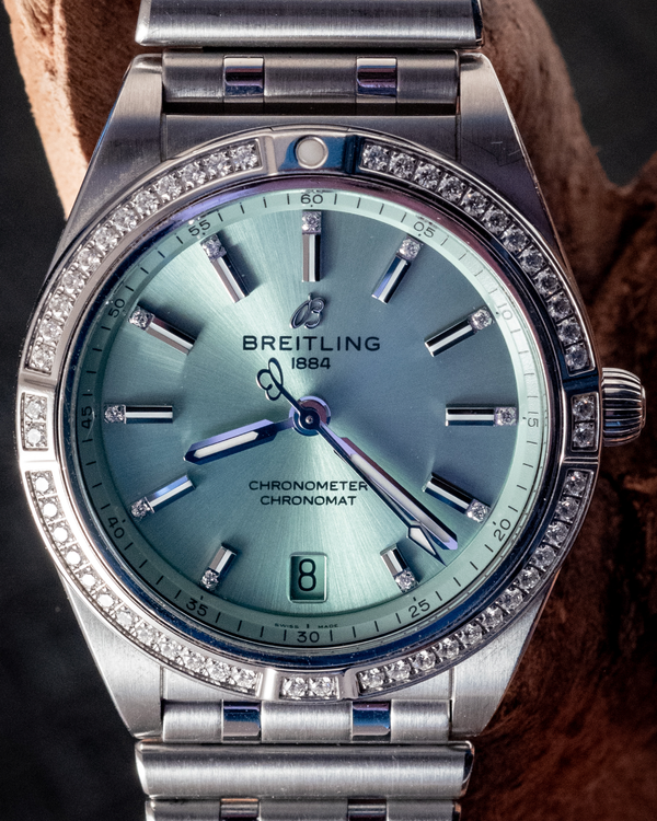 2021 Breitling Chronomat 36MM Pistachio Dial Steel Bracelet (A10380591L1A1)