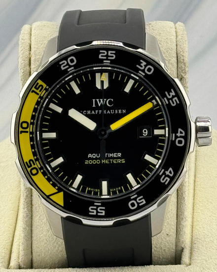 No Reserve - IWC Schaffhausen Aquatimer 44MM Black Dial Rubber Strap (IW356802)