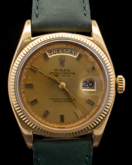 Rolex Day-Date 36MM Champagne Dial Aftermarket Leather Strap (1803)