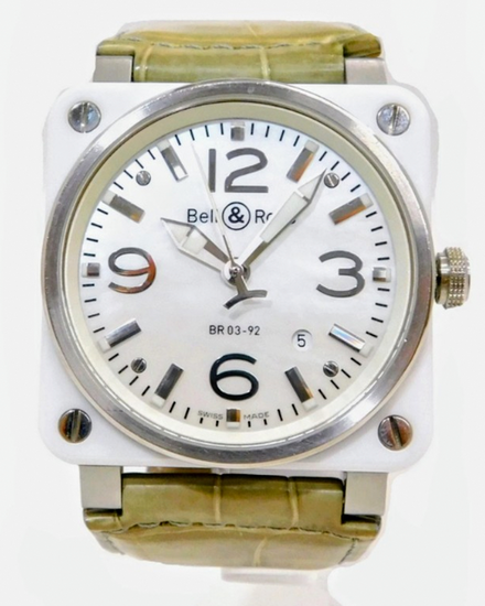 2019 Bell & Ross BR 03 - 92 42MM Mother of Pearl Dial Leather Strap (BR03-92-SC)