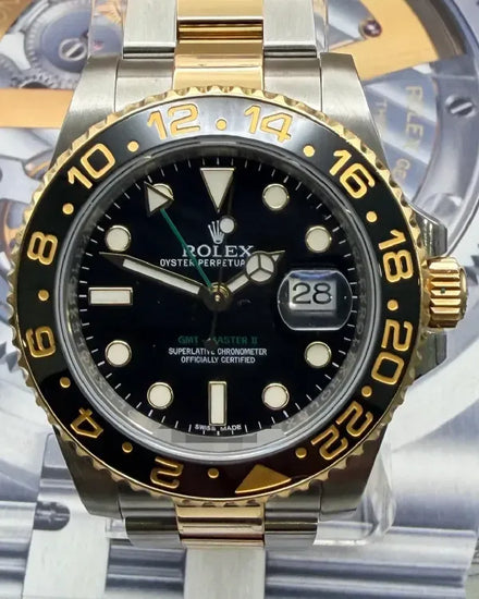 2016 Rolex GMT-Master II 40MM Black Dial Two-Tone Oyster Bracelet (116713LN)