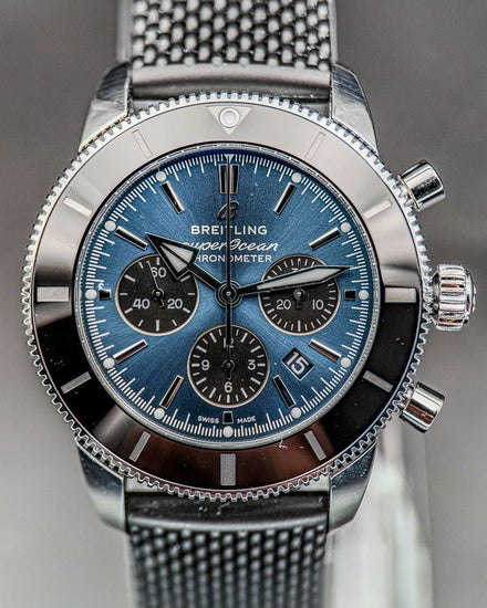 2021 Breitling Superocean Heritage II Chronograph S.E. 44MM Blue Dial Rubber Strap (AB0162)