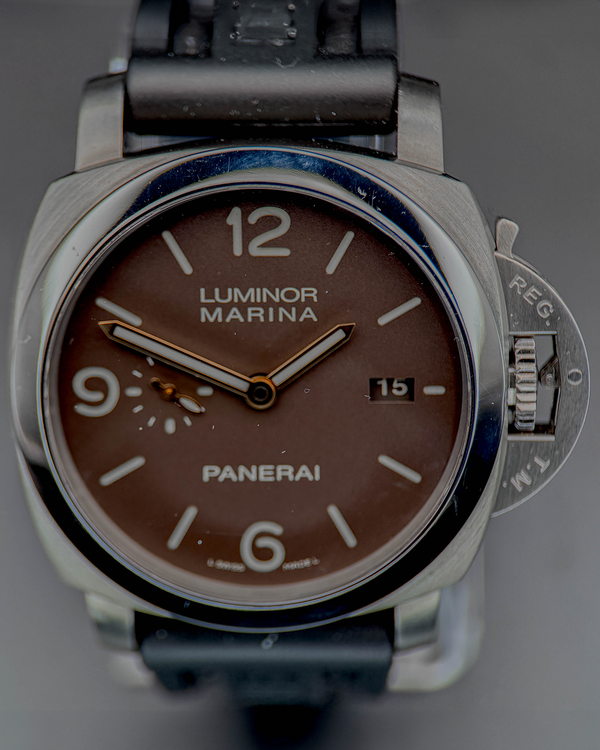 2015 Panerai Luminor Marina 1950 3 Days 44MM Brown Dial Rubber Strap (PAM00351)
