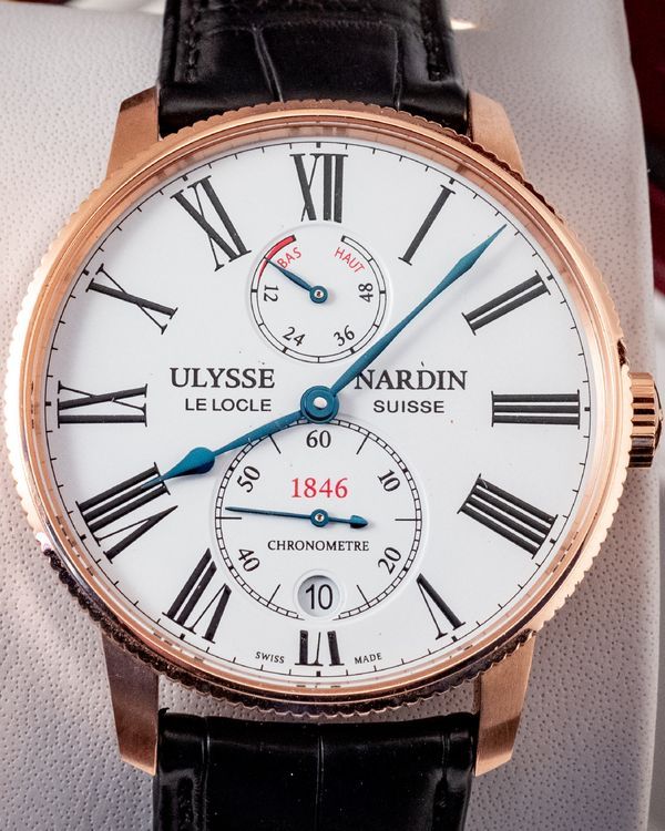 2017 Ulysse Nardin Marine Torpilleur 42MM White Dial Leather Strap (1182-310/40)