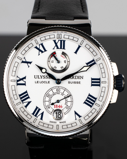2017 Ulysse Nardin Marine Chronometer Manufacture 43MM White Dial Leather Strap (1183-126/40)