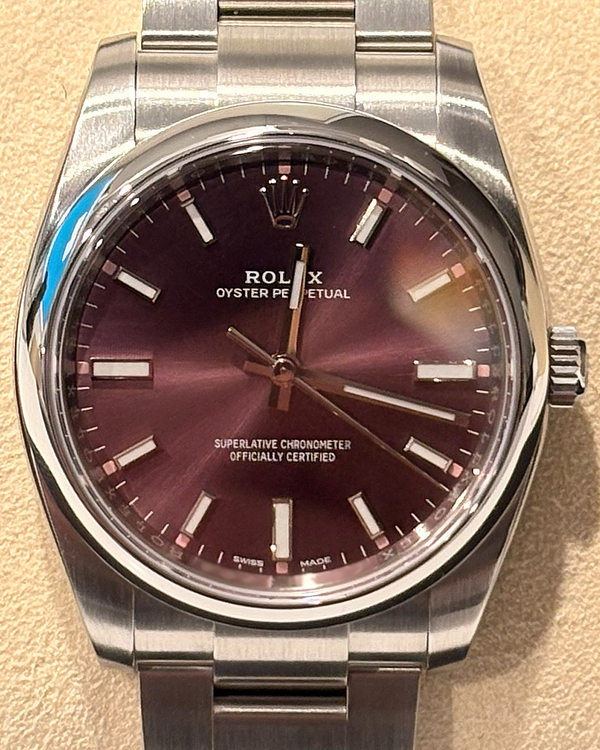 2018 Rolex Oyster Perpetual 34MM Grape Dial Oyster Bracelet (114200)