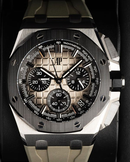 2022 Audemars Piguet Royal Oak Offshore Chronograph 43MM Brown "Smoke Taupe" Dial Rubber Strap (26420SO.OO.A600CA.01)