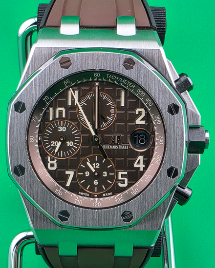 2017 Audemars Piguet Royal Oak Offshore "Havana" 42MM Brown Dial Aftermarket Rubber Strap (26470ST.OO.A820CR.01)