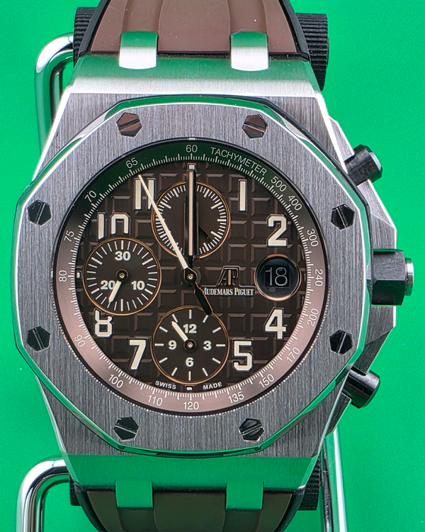 2017 Audemars Piguet Royal Oak Offshore "Havana" 42MM Brown Dial Aftermarket Rubber Strap (26470ST.OO.A820CR.01)