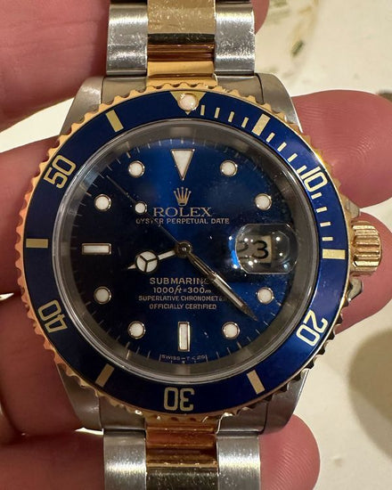 1997 Rolex Submariner Date "Bluesy" 40MM Blue Dial Two-Tone Oyster Bracelet (16613)