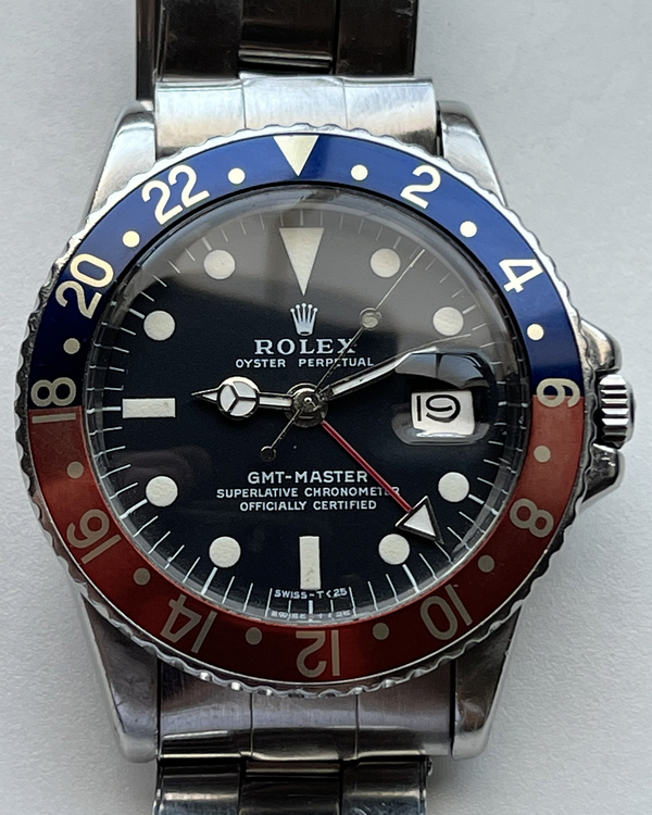 1972 (3.1 Mill. Serial) Rolex GMT-Master "Pepsi" 40MM Black Dial Oyster Bracelet (1675)